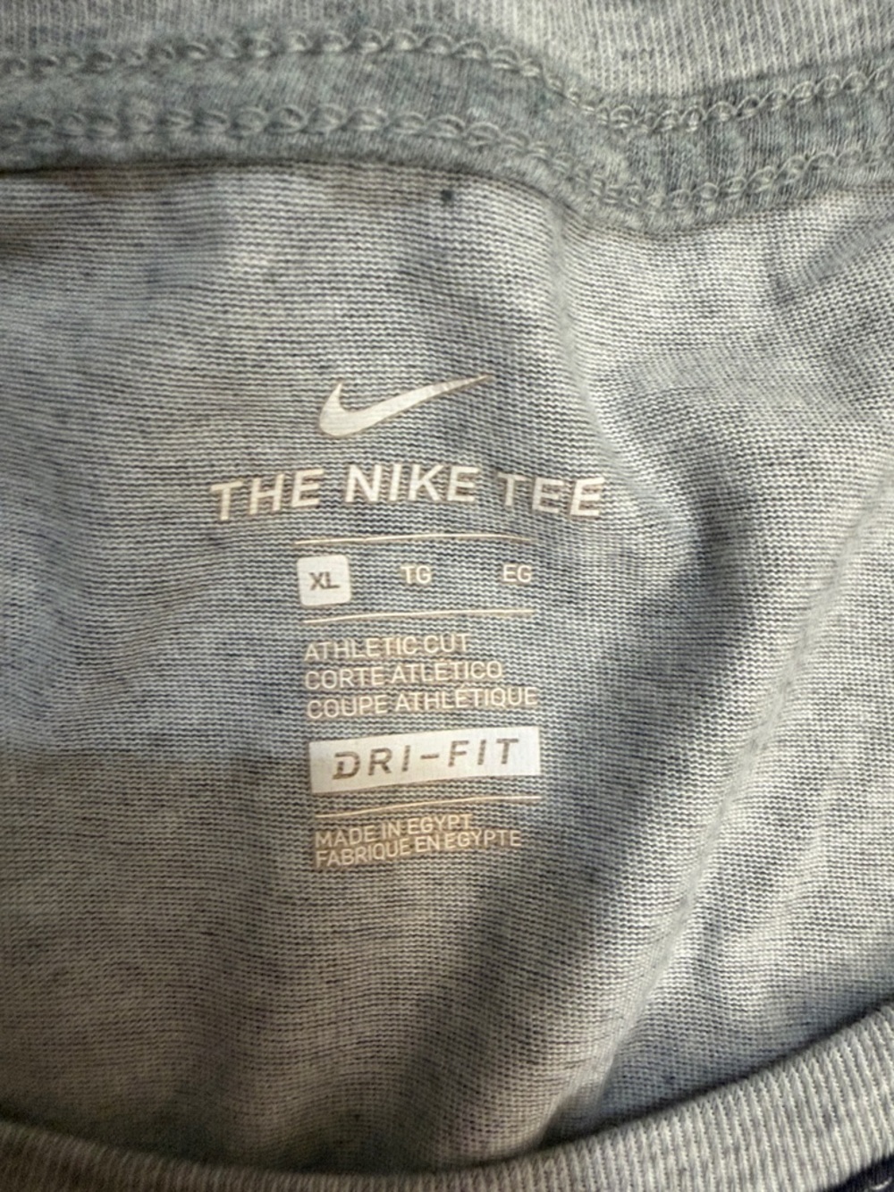 Nike Light Gray Scoop Neck Tee with Navy Script - Picture 2 of 12